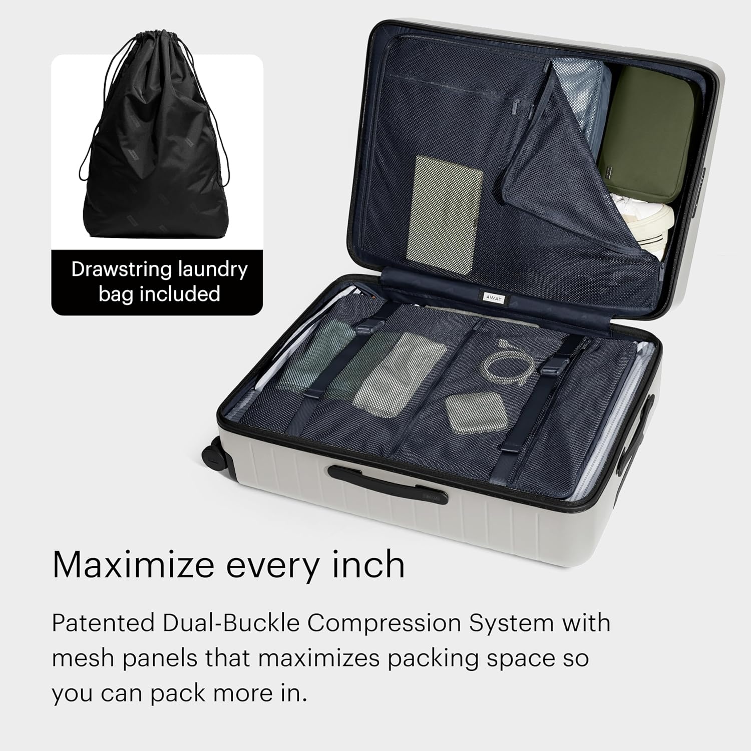 image:imageAway Amazon Exclusive Large Checked Luggage 29Inch Lightweight Hardside Suitcase with Four WhisperGlide 360 Spinner Wheels Interior Compression System TSAAccepted Lock Sky BlueCloud Gray