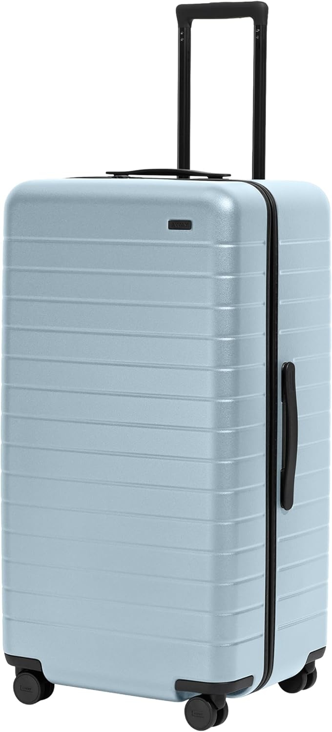 image:imageAway Amazon Exclusive Large Checked Luggage 29Inch Lightweight Hardside Suitcase with Four WhisperGlide 360 Spinner Wheels Interior Compression System TSAAccepted Lock Sky BlueSky Blue