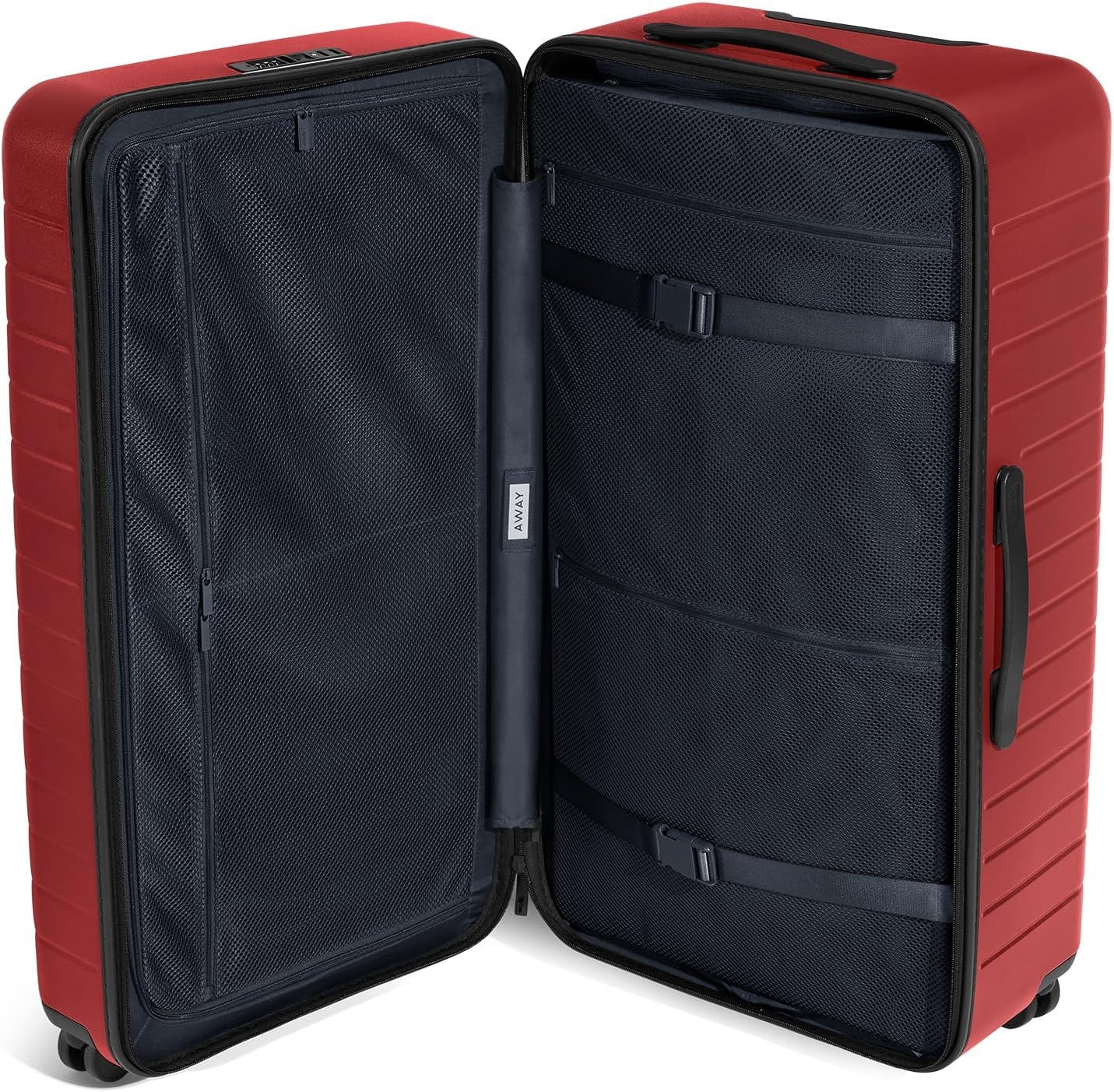 image:imageAway Amazon Exclusive Large Checked Luggage 29Inch Lightweight Hardside Suitcase with Four WhisperGlide 360 Spinner Wheels Interior Compression System TSAAccepted Lock Sky BlueTango Red