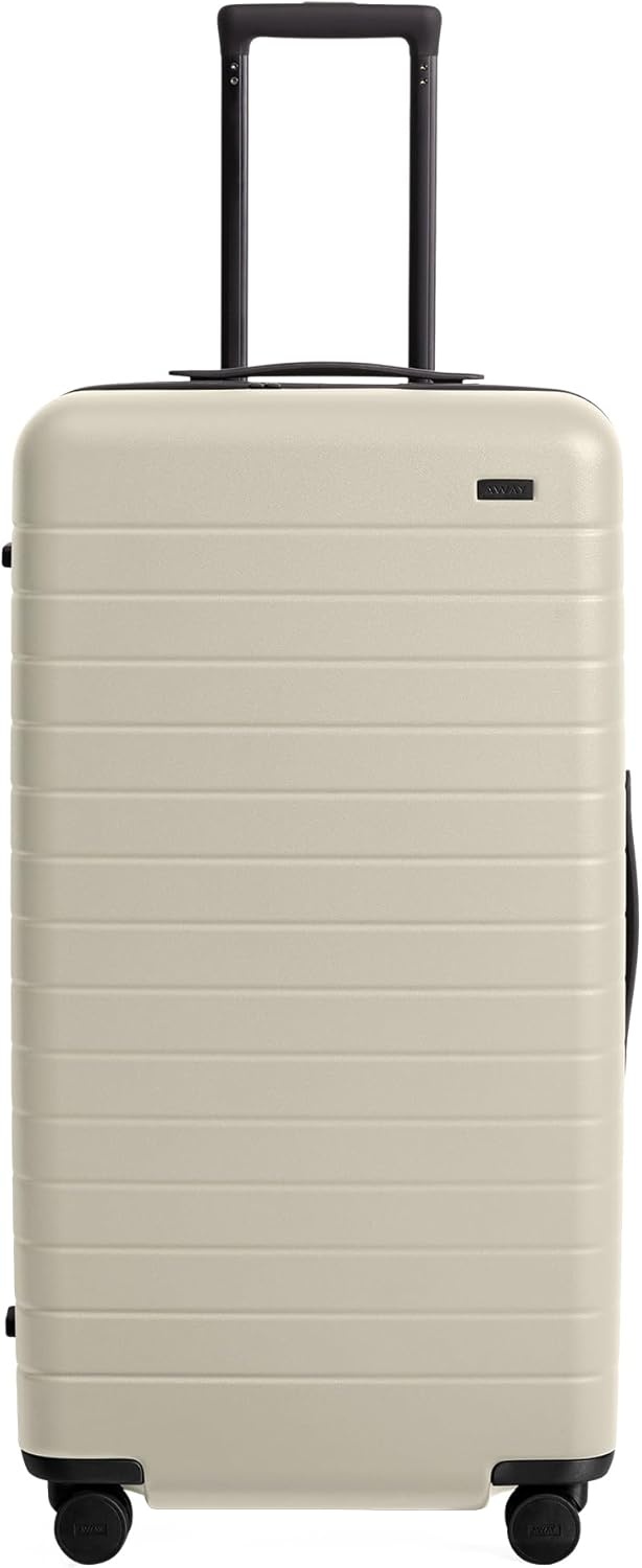 image:imageAway Amazon Exclusive Large Checked Luggage 29Inch Lightweight Hardside Suitcase with Four WhisperGlide 360 Spinner Wheels Interior Compression System TSAAccepted Lock Sky BlueSalt White Matte