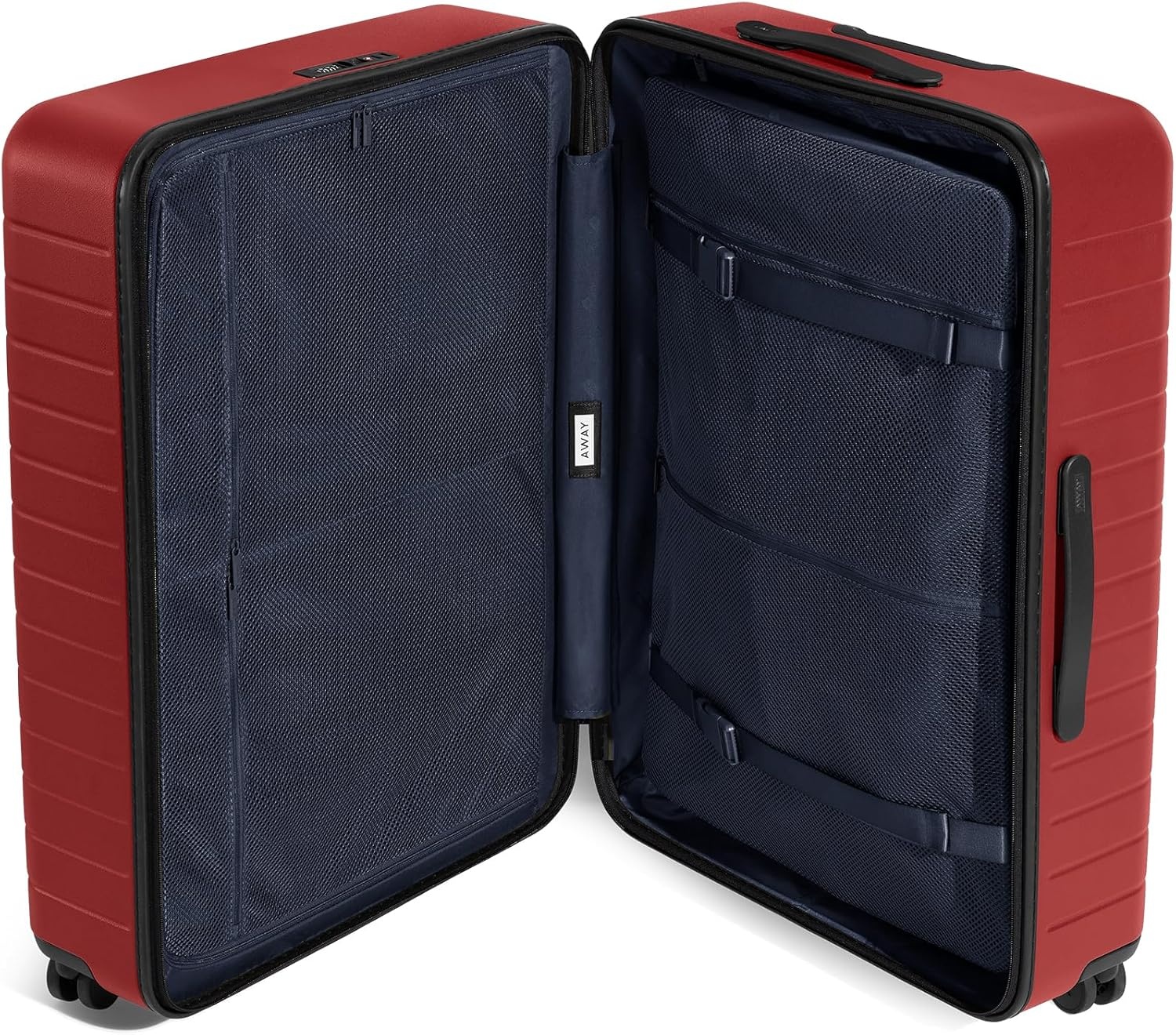 image:imageAway Amazon Exclusive Large Checked Luggage 29Inch Lightweight Hardside Suitcase with Four WhisperGlide 360 Spinner Wheels Interior Compression System TSAAccepted Lock Sky BlueTango Red