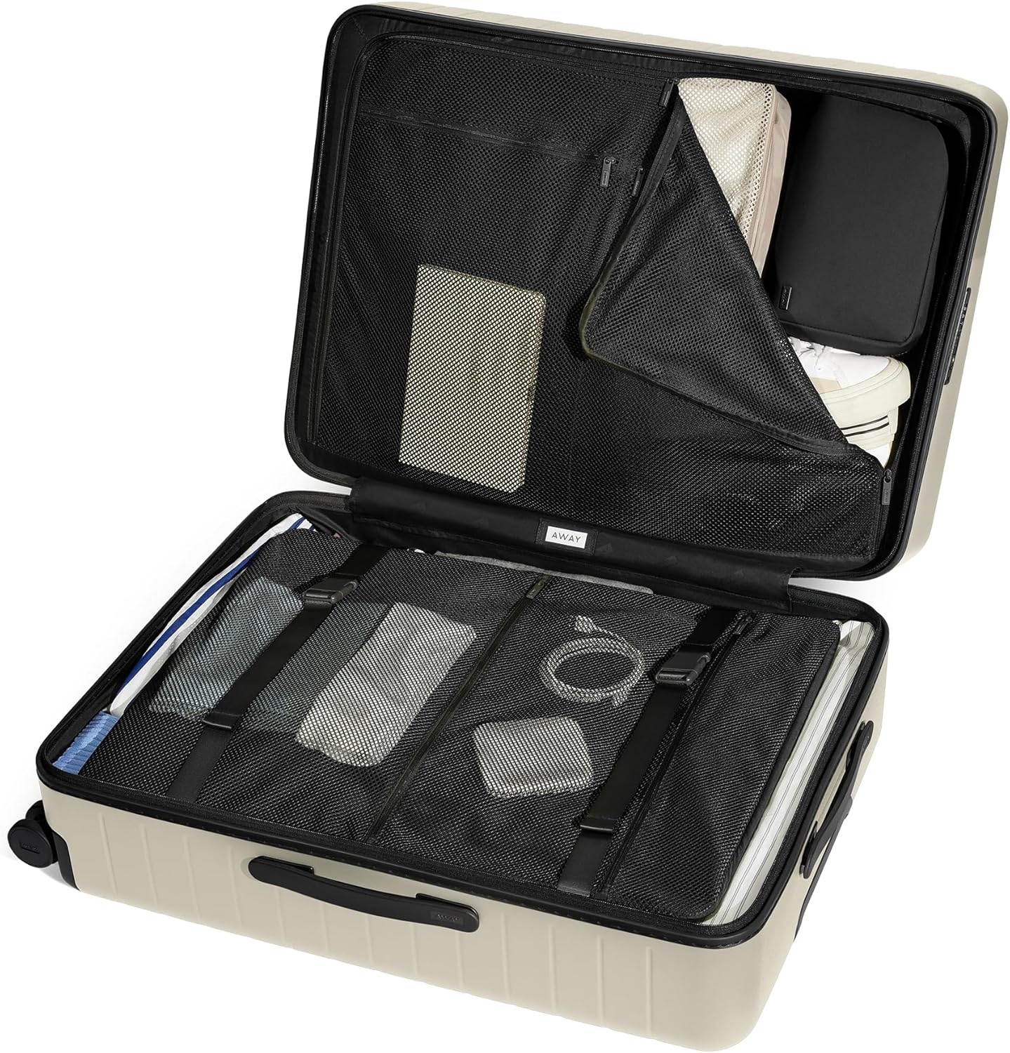 image:imageAway Amazon Exclusive Large Checked Luggage 29Inch Lightweight Hardside Suitcase with Four WhisperGlide 360 Spinner Wheels Interior Compression System TSAAccepted Lock Sky BlueSalt White Matte