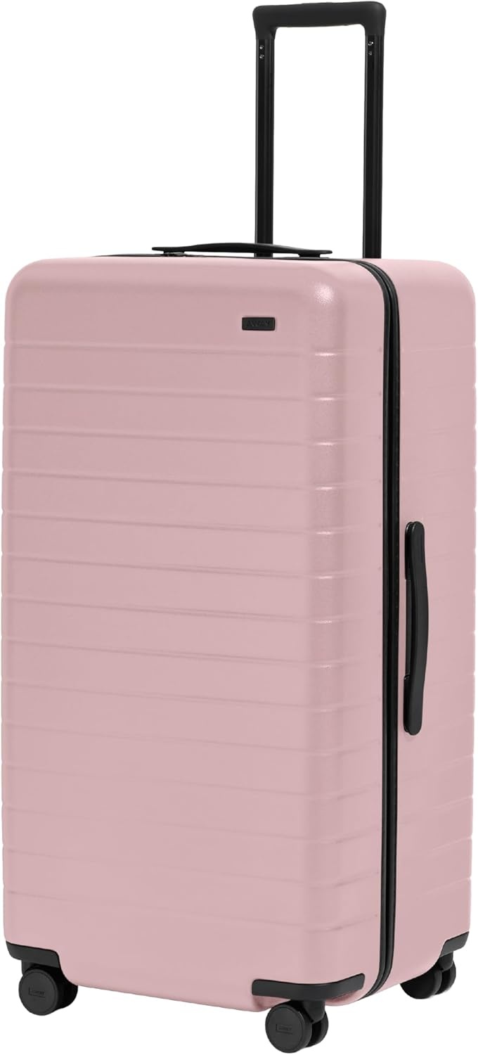 image:imageAway Amazon Exclusive Large Checked Luggage 29Inch Lightweight Hardside Suitcase with Four WhisperGlide 360 Spinner Wheels Interior Compression System TSAAccepted Lock Sky BlueBlush Pink
