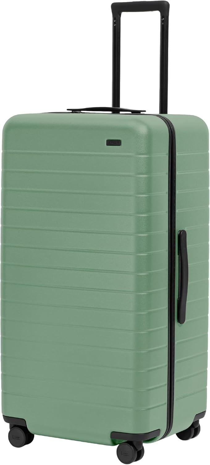 image:imageAway Amazon Exclusive Large Checked Luggage 29Inch Lightweight Hardside Suitcase with Four WhisperGlide 360 Spinner Wheels Interior Compression System TSAAccepted Lock Sky BlueSea Green