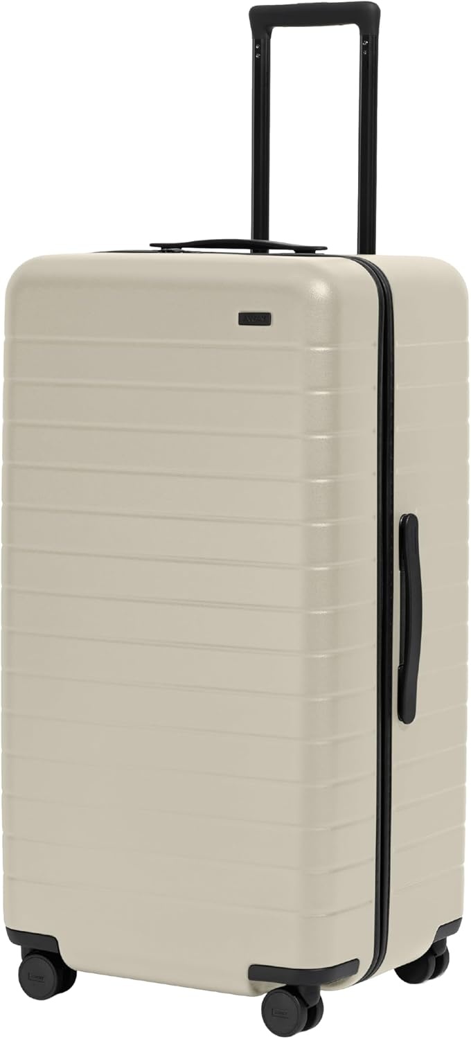 image:imageAway Amazon Exclusive Large Checked Luggage 29Inch Lightweight Hardside Suitcase with Four WhisperGlide 360 Spinner Wheels Interior Compression System TSAAccepted Lock Sky BlueSalt White