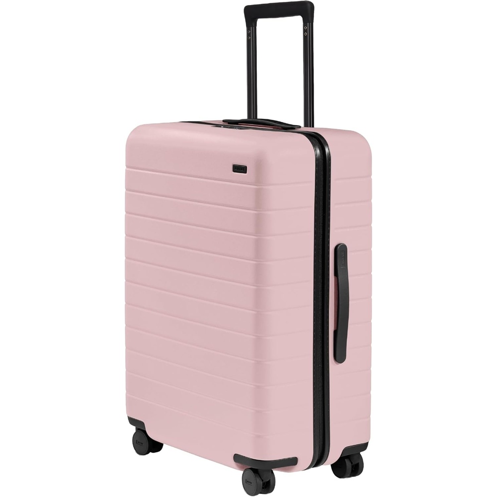 image:imageAway Amazon Exclusive Large Checked Luggage 29Inch Lightweight Hardside Suitcase with Four WhisperGlide 360 Spinner Wheels Interior Compression System TSAAccepted Lock Sky BlueBlush Pink