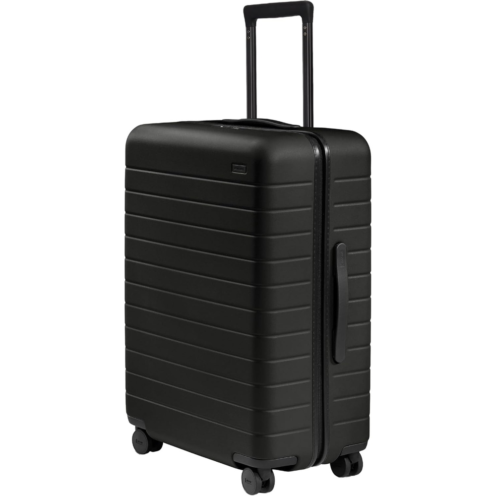 image:imageAway Amazon Exclusive Large Checked Luggage 29Inch Lightweight Hardside Suitcase with Four WhisperGlide 360 Spinner Wheels Interior Compression System TSAAccepted Lock Sky BlueJet Black