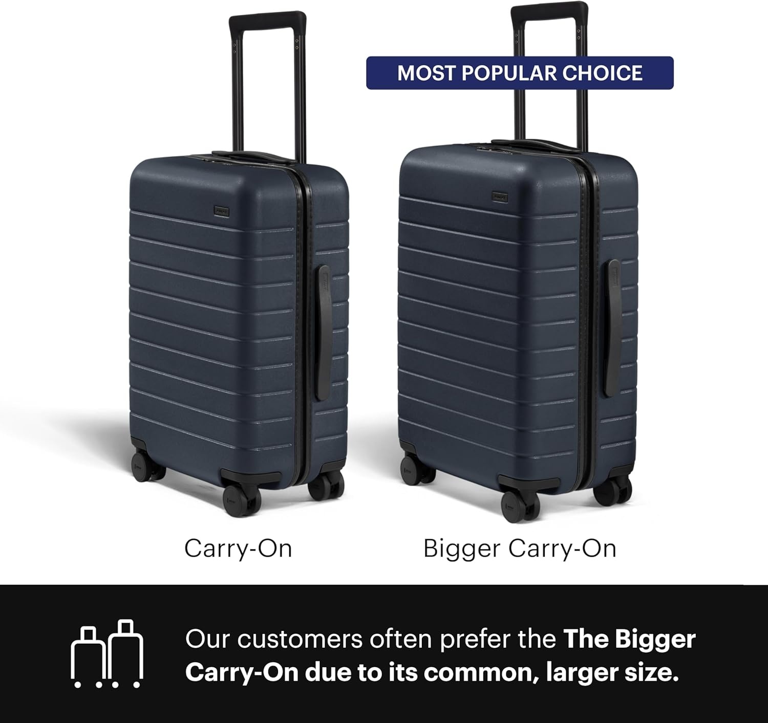 image:imageAway Amazon Exclusive Bigger CarryOn Luggage 23Inch Lightweight Hardside Suitcase with 360 Spinner Wheels Interior Compression System TSAApproved Lock Sky BlueNavy Blue
