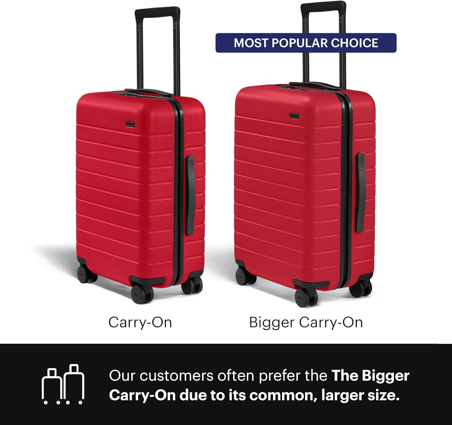 image:imageAway Amazon Exclusive Bigger CarryOn Luggage 23Inch Lightweight Hardside Suitcase with 360 Spinner Wheels Interior Compression System TSAApproved Lock Sky BlueCherry Red