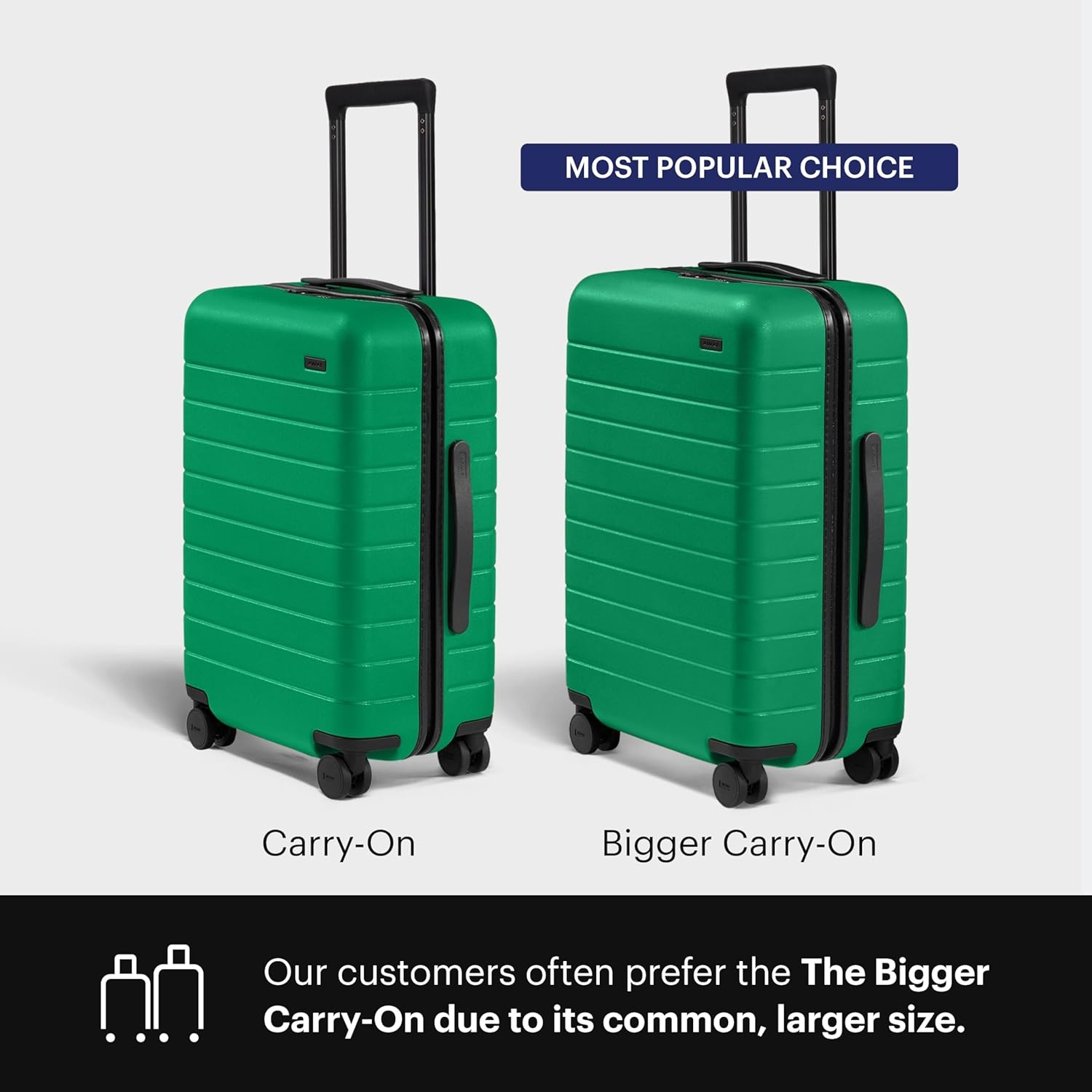 image:imageAway Amazon Exclusive Bigger CarryOn Luggage 23Inch Lightweight Hardside Suitcase with 360 Spinner Wheels Interior Compression System TSAApproved Lock Sky BluePalm Green