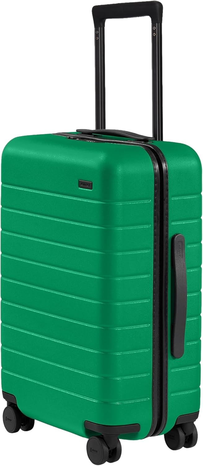image:imageAway Amazon Exclusive Bigger CarryOn Luggage 23Inch Lightweight Hardside Suitcase with 360 Spinner Wheels Interior Compression System TSAApproved Lock Sky BluePalm Green