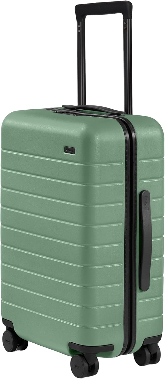 image:imageAway Amazon Exclusive Bigger CarryOn Luggage 23Inch Lightweight Hardside Suitcase with 360 Spinner Wheels Interior Compression System TSAApproved Lock Sky BlueSea Green