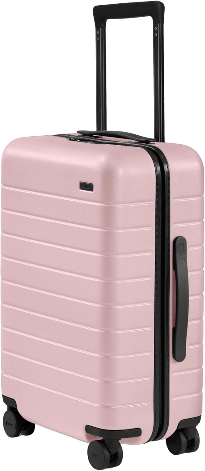image:imageAway Amazon Exclusive Bigger CarryOn Luggage 23Inch Lightweight Hardside Suitcase with 360 Spinner Wheels Interior Compression System TSAApproved Lock Sky BlueBlush Pink