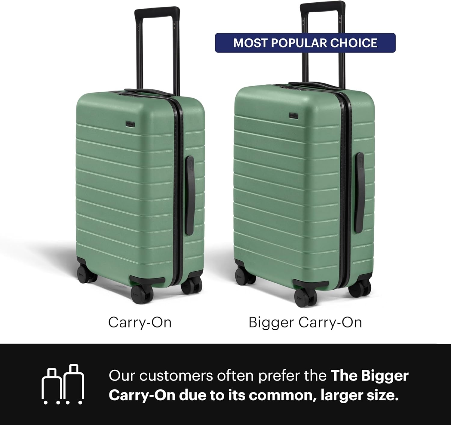 image:imageAway Amazon Exclusive Bigger CarryOn Luggage 23Inch Lightweight Hardside Suitcase with 360 Spinner Wheels Interior Compression System TSAApproved Lock Sky BlueSea Green